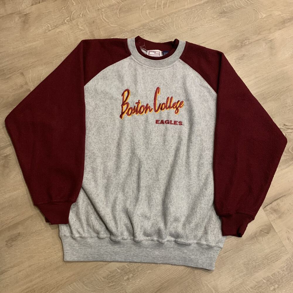 Vintage 90s Boston College Eagles Sweatshirt Men's Large L Fleece Soft Pullover